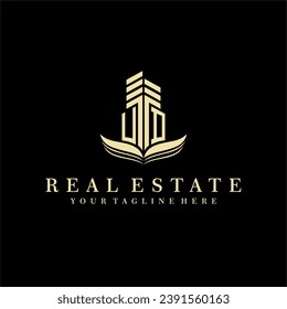 Initial building real estate logo design