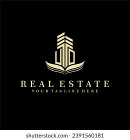 Initial building real estate logo design