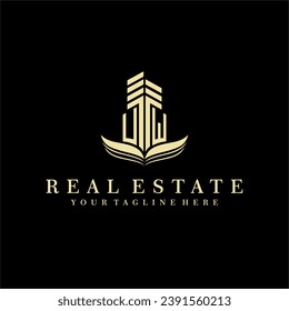 Initial building real estate logo design