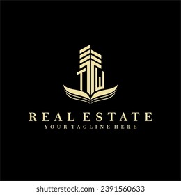 Initial building real estate logo design