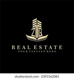 Initial building real estate logo design