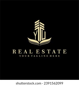 Initial building real estate logo design