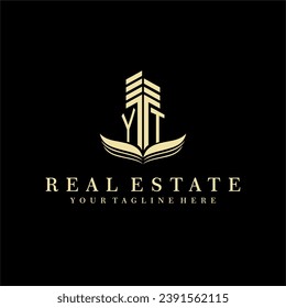 Initial building real estate logo design