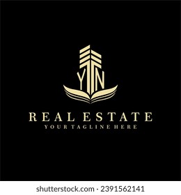 Initial building real estate logo design