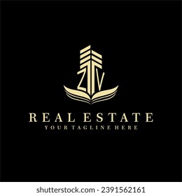 Initial building real estate logo design