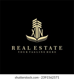 Initial building real estate logo design