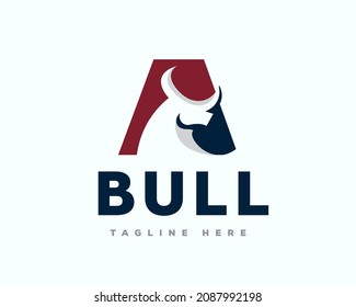 A initial bull head logo template illustration inspiration