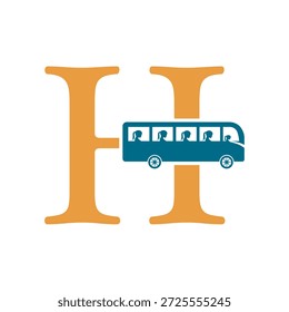 Initial Bus Travel Logo Kombination mit Buchstabe H Vektor Vorlage