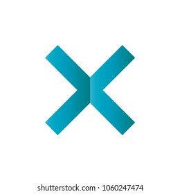 Initial business logo vector. Design blue x gradient on white background. Design print for company identity. Set 1