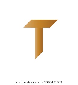 Initial business logo vector. Design gold t gradient on white background. Design print for company identity. Set 2
