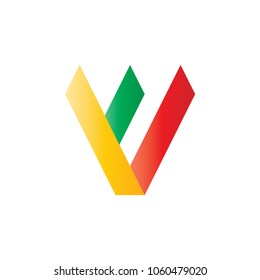 Initial business logo vector. Design red, yellow, green w gradient on white background. Design print for company identity. Set 3