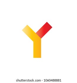 Initial business logo vector. Design red and yellow y gradient on white background. Design print for company identity. Set 3