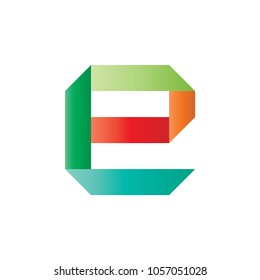 Initial business logo vector. Simple design e colors on white background. Design print for company identity. Set 2