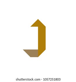 Initial business logo vector. Simple j design gold on white background. Design print for company identity. Set 2