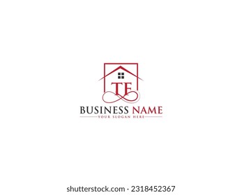 Símbolo del vector del logotipo del logotipo inmobiliario de la empresa inicial de TF