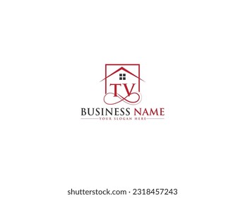 Initial Business TV vt Real Estate Logo Icon Vector Symbol