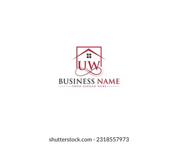 Initial Business UW Real Estate Logo Letter Vector Symbol