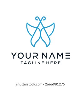 initial A butterfly geometric logo design