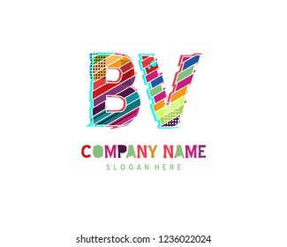 Initial BV Full color initial logo vector