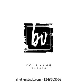 Initial BV handwriting logo vector