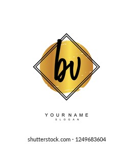 Initial BV handwriting logo vector