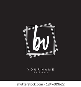 Initial BV handwriting logo vector