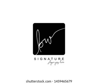 Initial BW beauty monogram and elegant logo design, handwriting logo of initial signature, wedding, fashion, floral and botanical with creative template.