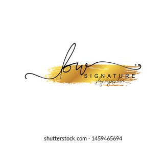 Initial BW beauty monogram and elegant logo design, handwriting logo of initial signature, wedding, fashion, floral and botanical with creative template.