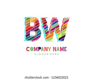 Initial BW Full color initial logo vector