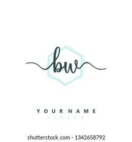 Initial BW handwriting logo