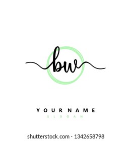 Initial BW handwriting logo