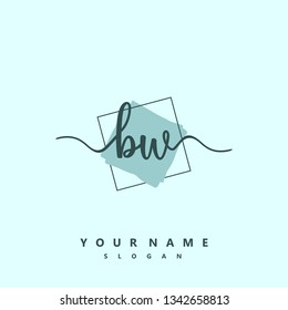 Initial BW handwriting logo