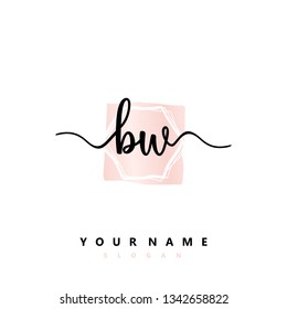 Initial BW handwriting logo