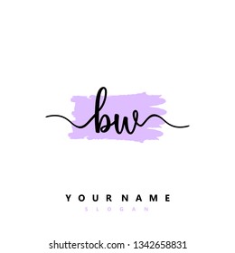 Initial BW handwriting logo
