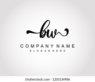 Initial BW handwriting logo vector