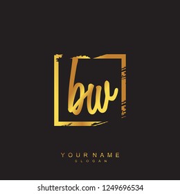 Initial BW handwriting logo vector