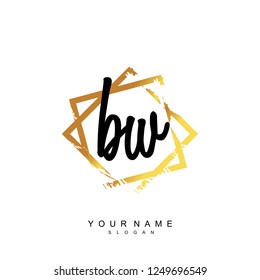 Initial BW handwriting logo vector