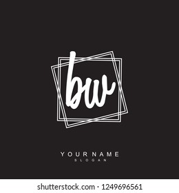 Initial BW handwriting logo vector