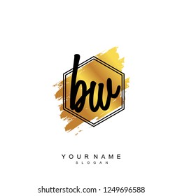 Initial BW handwriting logo vector