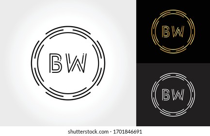 Initial BW Letter Logo With Creative Modern Business Typography Vector Template. Creative Abstract Letter BW Logo Design