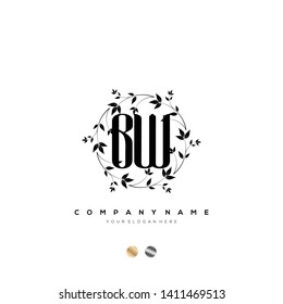Initial BW letter luxury beauty flourishes ornament monogram logo - Vector
