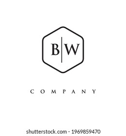 initial BW logo design vector