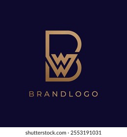 Initial BW Monogram Logo, letter BW with monoline design logo inspiration, vector illustration