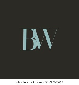 Initial BW uppercase letter icon logo