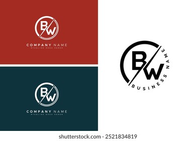 Initial BW Vector Logo - Elegant Monogram Template for letter B and W for your Business