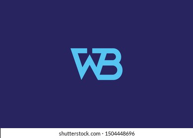 Initial BW WB Letter Logo Design Vector Template. Monogram and Creative Alphabet B W Letters icon Illustration.