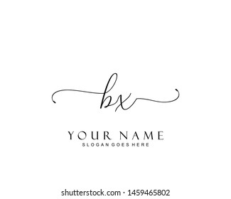 Initial BX beauty monogram and elegant logo design, handwriting logo of initial signature, wedding, fashion, floral and botanical with creative template.