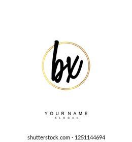 Initial BX handwriting logo vector