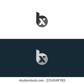 Initial BX, XB letter logo modern design