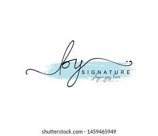 Initial BY beauty monogram and elegant logo design, handwriting logo of initial signature, wedding, fashion, floral and botanical with creative template.
